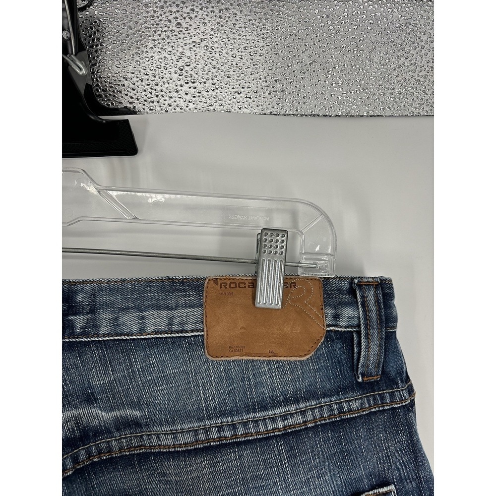 Rocawear Baggy Embroidered Faded Jeans Y2K Vintage Skater 00s 2000s Size 36x32 - Picture 7 of 10